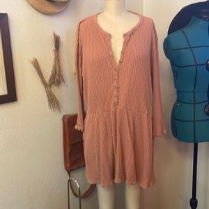 Free people blossom button up Tshirt dress